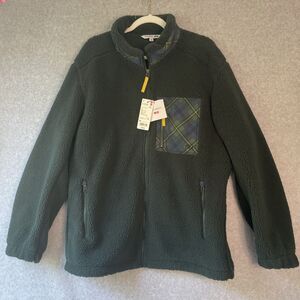 NEW J.W. Anderson and Uniqlo Japan Dark Green Plaid Sherpa Fleece jacket XL #Bi